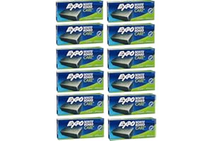 Expo 81505 Block Eraser Dry Erase Whiteboard Board Eraser, Soft Pile, 5 1/8 W x 1 4 H - Pack of 12
