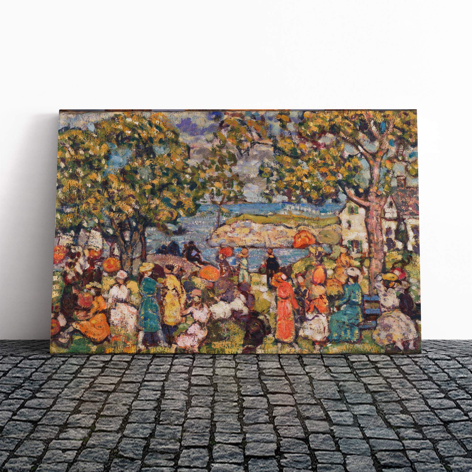 Maurice Pendergrast Picnic Canvas Print | Gallery Wrapped 30mm Frame Wall Art | 20x14 inches | Ready to Hang | Modern Picture | Living Room Bedroom Lounge Office