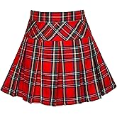 Sunny Fashion Girls Skirt Back School Uniform Red Tartan Skirt Size 4-14