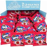 Gummy Clusters Candy Bulk Pack Rainbow Crunchy Chewy Treats 2 LBS BULK Fun Size Individually Wrapped, Rainbow Pastel Colors Crunchy and Chewy Candy Gummies for Goodie Bags Stuffer, Pinata, Kids Birthday Party Favors, Lunchbox Snacks