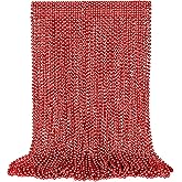 VLUV 36Pcs Beaded Necklace, Mardi Gras Beads Necklaces Accessories, 33 Inch Bead Costume for Women Man, Festival Parade Throw Supplies