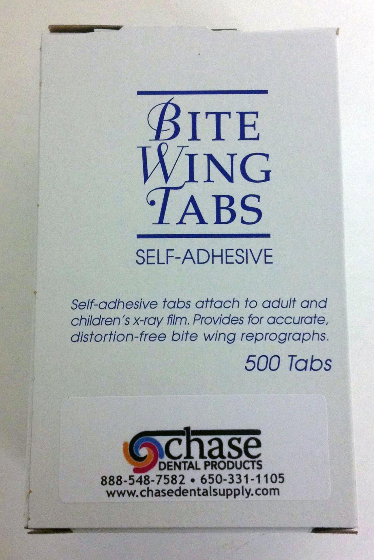 Chase Dental Products 2020-7100 Dental Bite Wing Tabs 500 Tabs/Box Made with Ultra-Soft Material for Enhanced Patient Comfort.