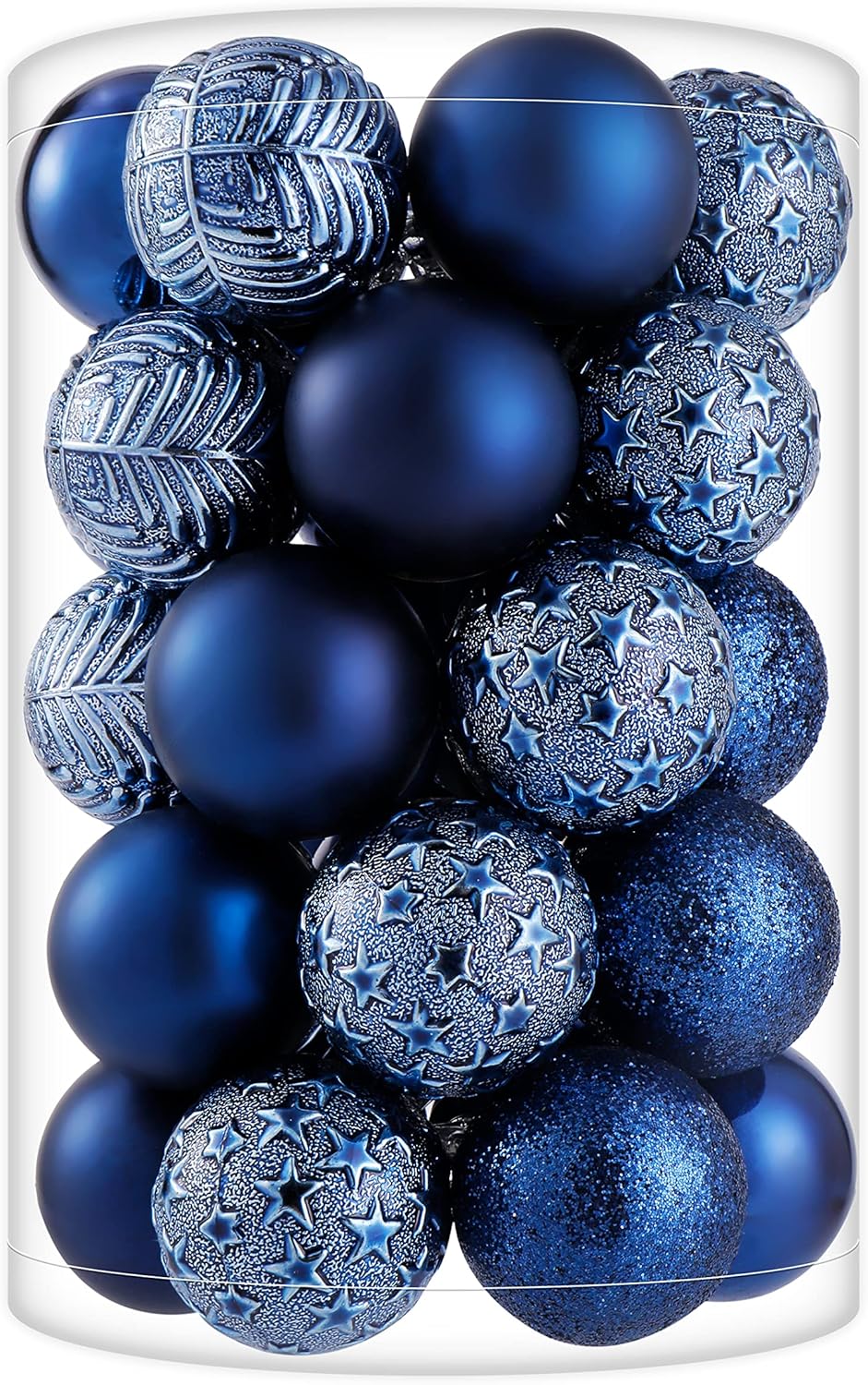 Ornaments - 34ct Navy Blue Mini Christmas Ball Ornaments Shatterproof Plastic Christmas Tree Decorations for Xmas Party Home Office Holiday Halloween Decor -Small Size (1.57