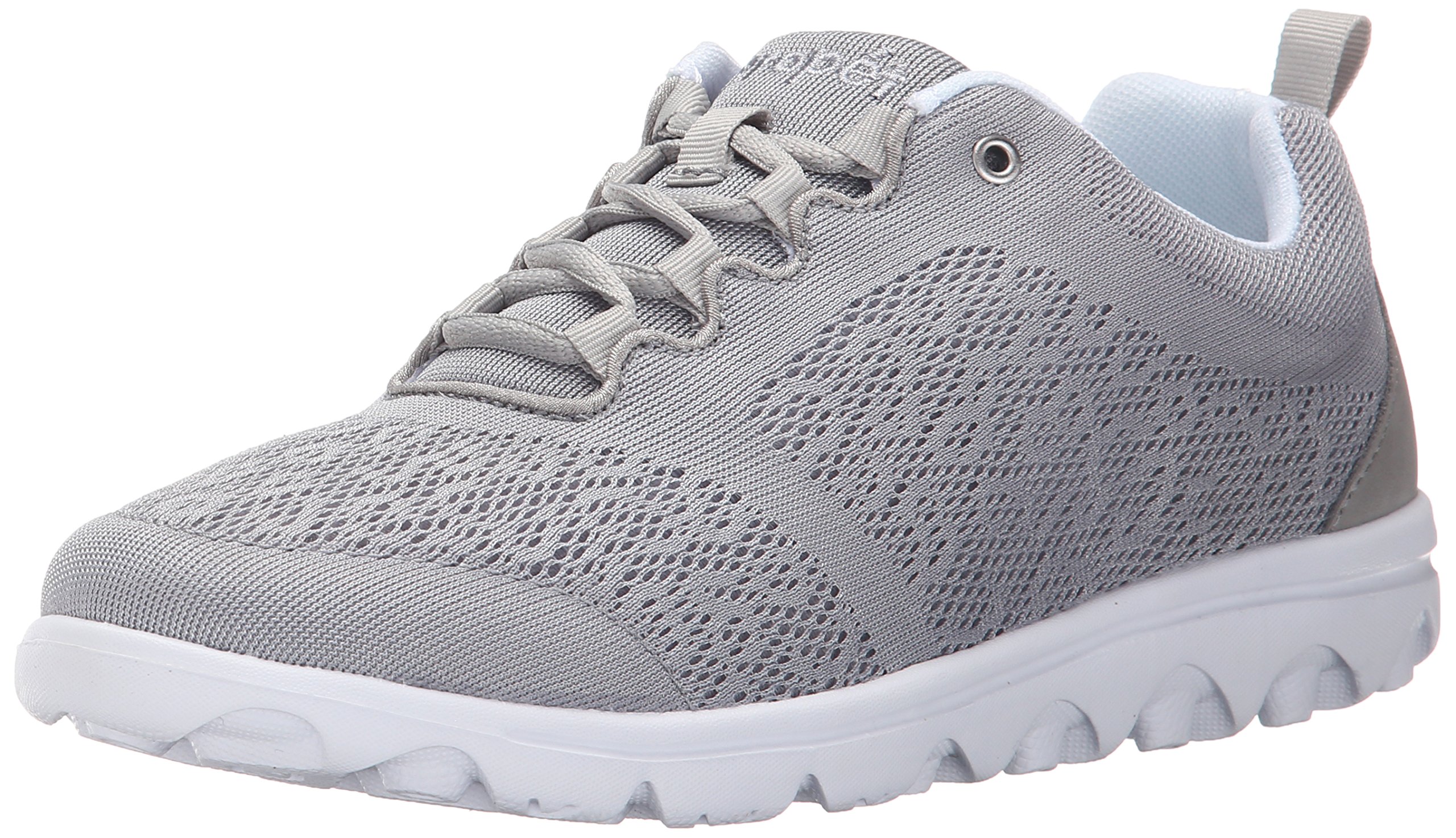 Propét Women’s TravelActiv Sneakers Casual Lace-Up Shoes, Silver, 6 Wide
