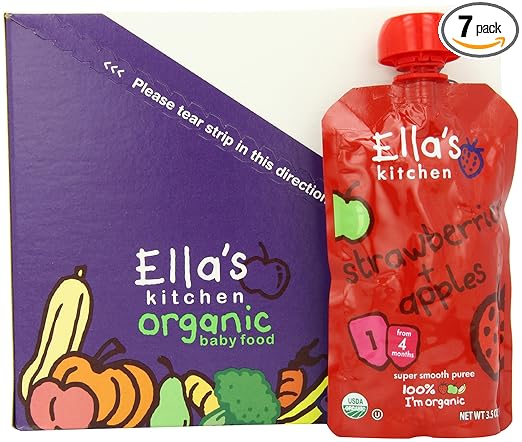 Ella S Kitchen Baby Food Stage 1 Strawberry Apple 3 5000 Ounces