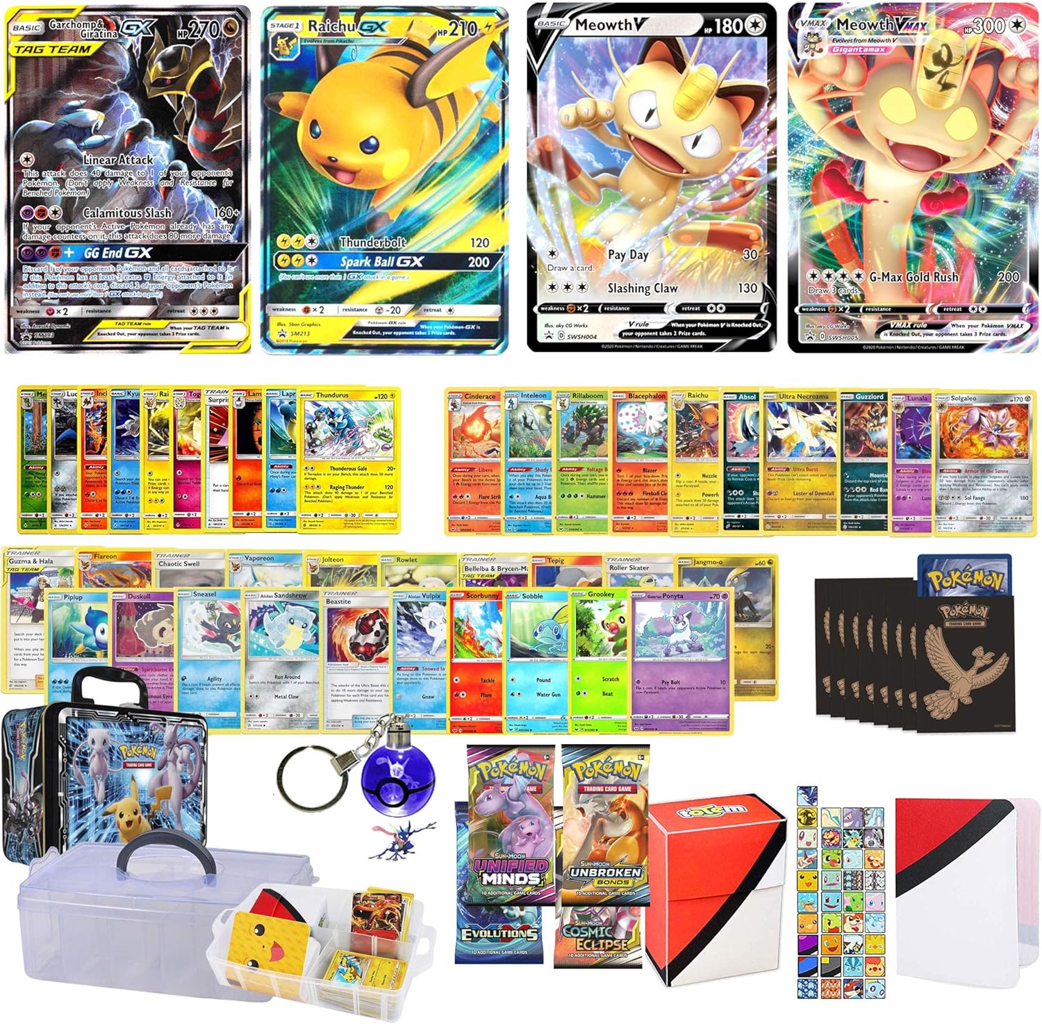 Totem World Pokemon V Vmax Team Gx Gx Ultra Rare Garanti Avec 4 Boosters 10 Holo 10 Rares 40 Cartes Regulieres Boite Totem Deck Box Mini Classeur Porte Cles Dans Un