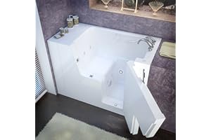 Meditub MT2953WCARWH Wheelchair Accessible 29 by 53 by 42-Inch Hydrotherapy Walk in Bathtub Spa Right Side Door, White