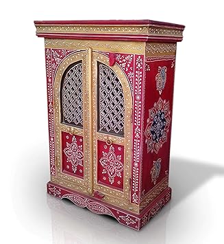 Lifeestyle Com Wooden Almira Hand Painted Carved Decorative