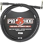 Pig Hog PH6RR High Performance 8mm Right-Angle 1/4" Guitar Instrument Cable, 6 Feet