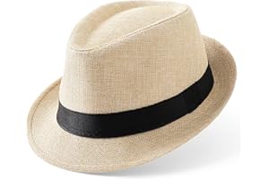 BABEYOND 1920s Panama Fedora Hat Cap for Men Gatsby Hat for Mens 1920s Gatsby Costume Accessories