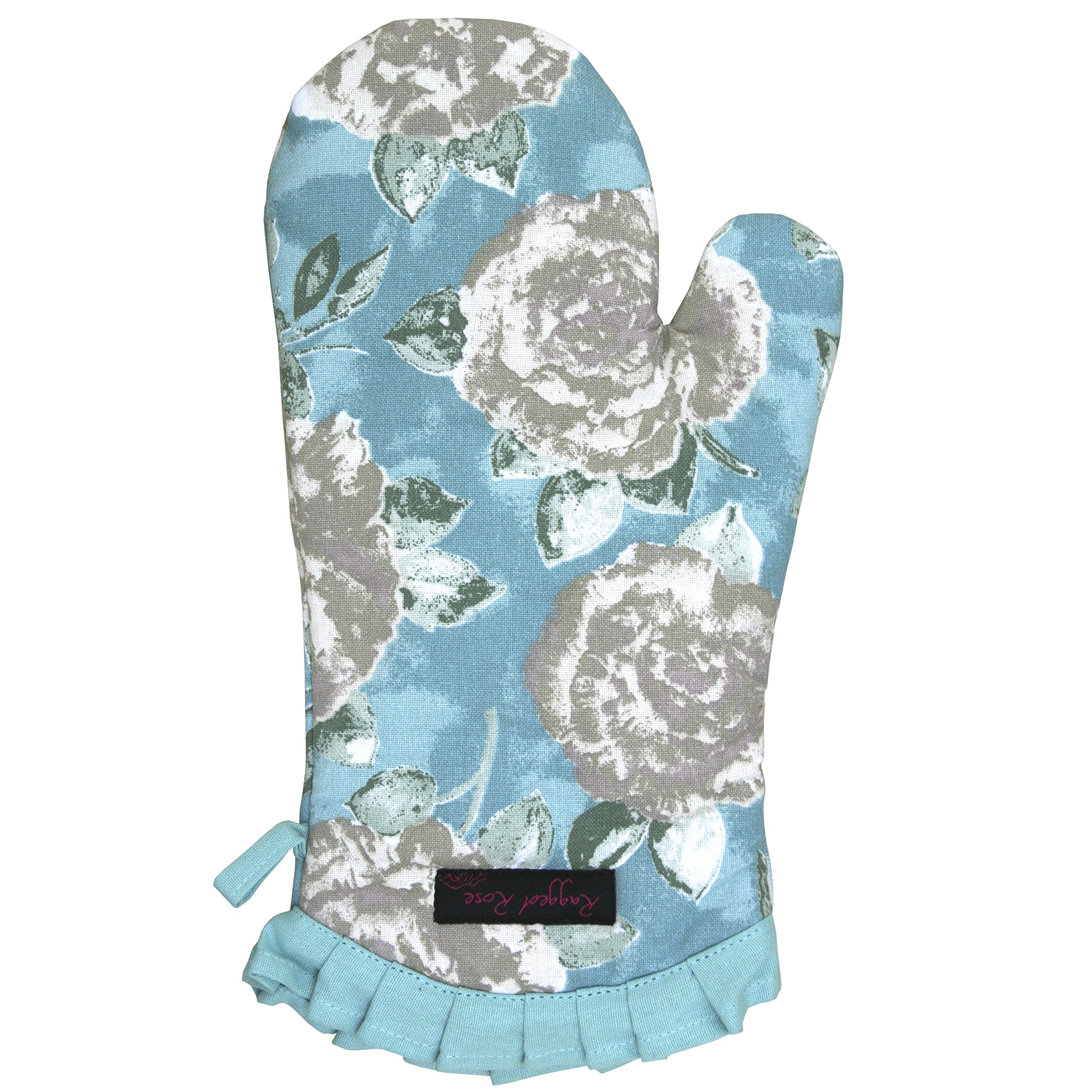Ragged Rose Fliss Frilly Oven Glove, Duck Egg Blue
