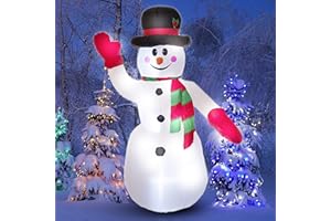 Athoinsu 8ft Christmas Inflatables Huge Snowman with A Hat Airblown Holiday Yard Decoration Outdoor (L)
