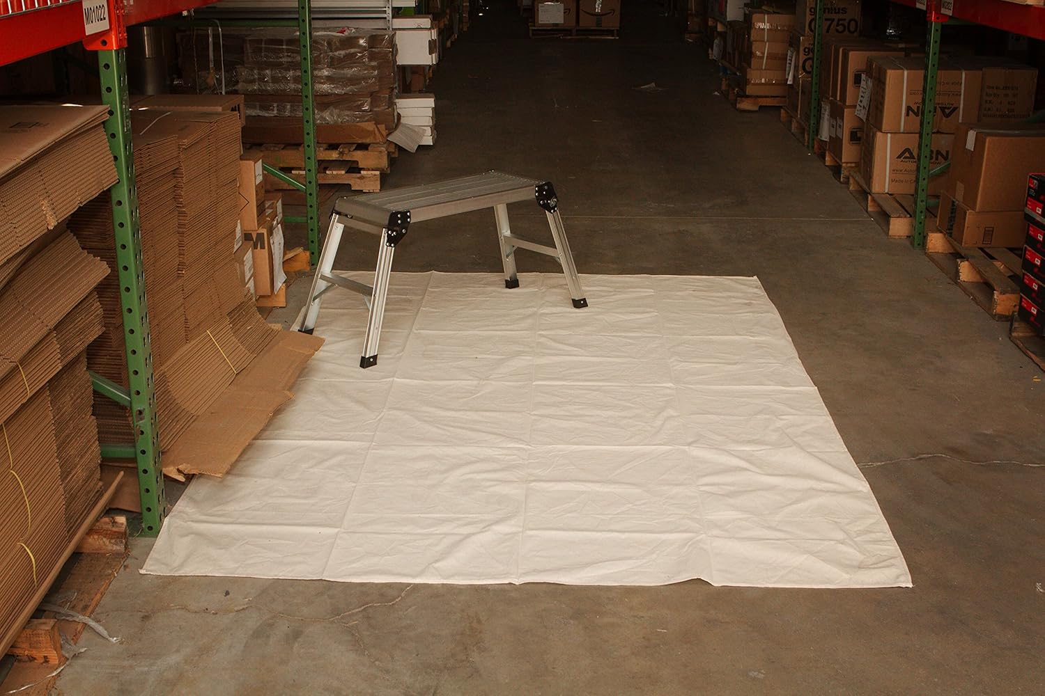 ABN Canvas Drop Cloths - 6 by 9 Ft Painters Drop Cloth Runner Floor Cover for Painting or Drop Cloth Curtains - - 
