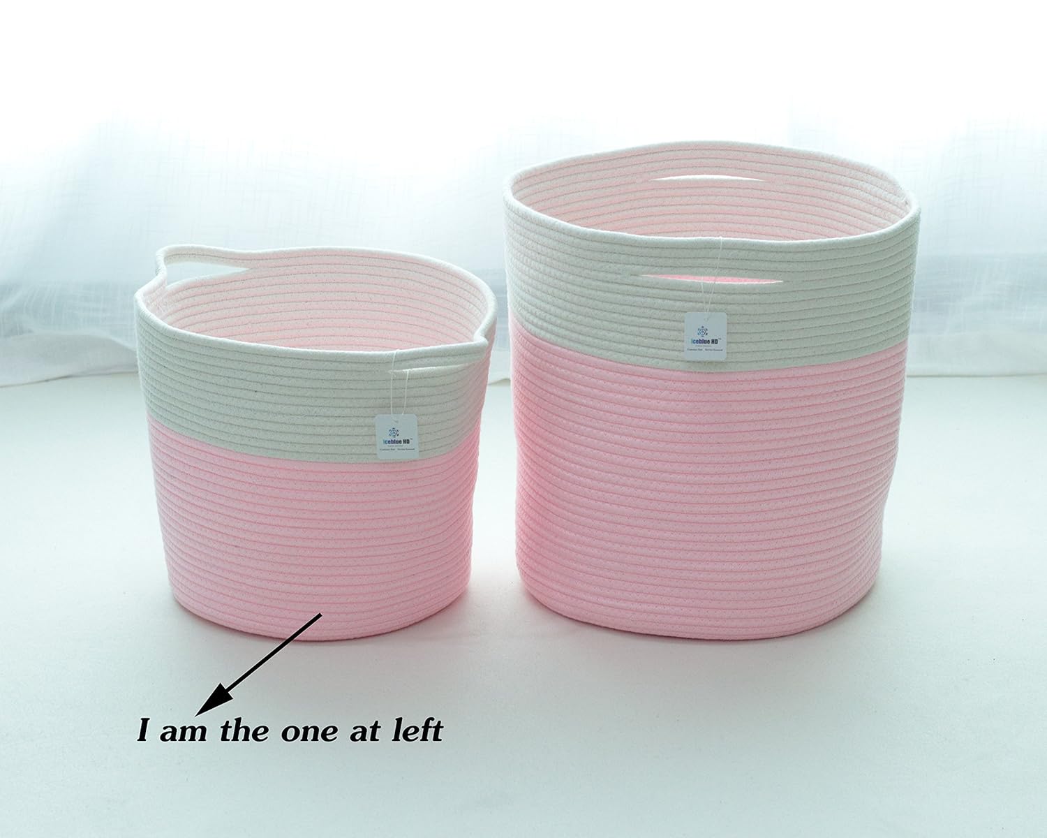 pink storage baskets nursery