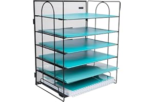 DASHER PRODUCTS Desk Organizer with 6 Tiers, Paper Tray for Office Supplies, Letters, Billls, Folders, Files, Binders. Desk Organizers and Accessories for Home, Office, School. Office Organization with Style