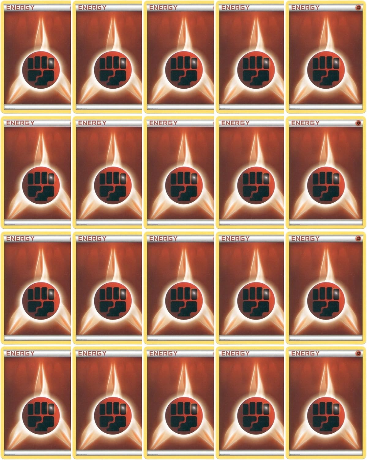 Basic Fighting Energy Pokemon Cards Xy Black And White Series Design Unnumbered Brown Rock Type Amazon Co Uk Toys Games