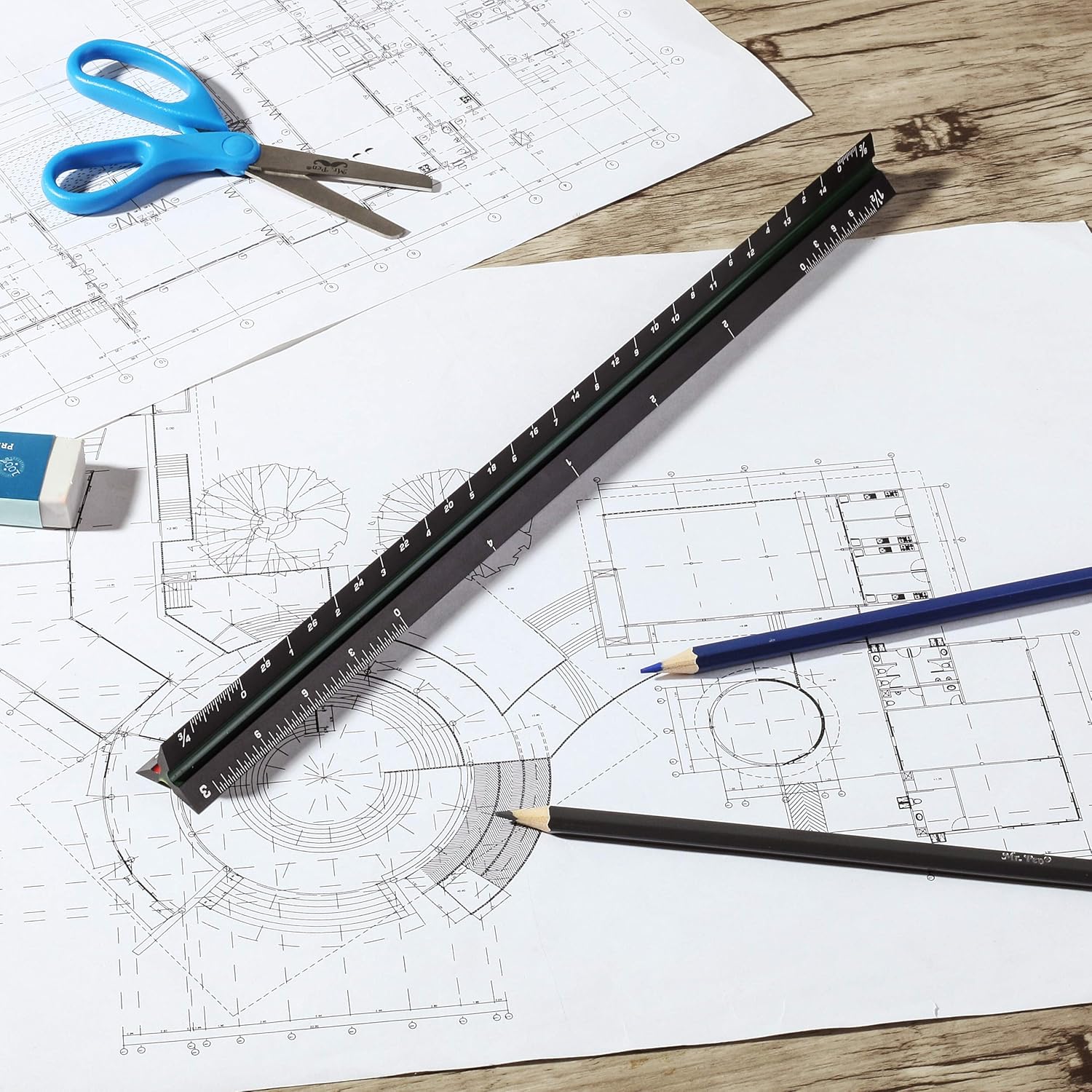 Mr. Pen- Architectural Scale, Scale Ruler, 12 inch, Black, Scale Ruler Contractor, Architect Scal, Scaling Ruler, Drawing Ruler, Architectural Ruler, Drafting Ruler, Rulers for Drawing, Drafting Tools : Office Products