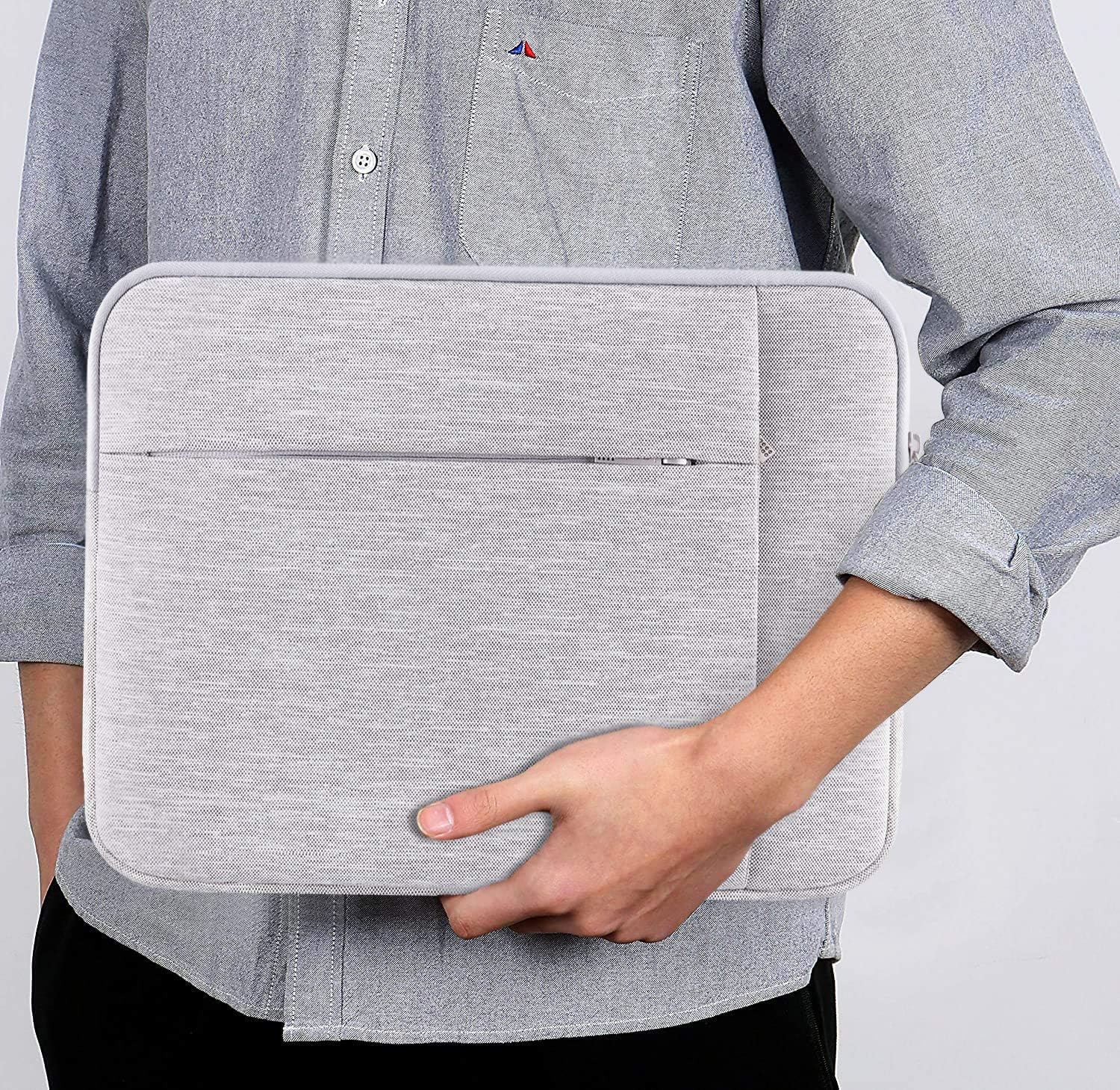 Lacdo 15 Inch Laptop Sleeve Case for 16 inch New MacBook Pro A2141 2019 | 15" Older MacBook Pro Touch Bar 2012-2018 | 15 inch Microsoft Surface Book 2 | 15 inch Dell XPS | Computer Notebook Bag, Gray: Computers & Accessories