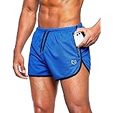 G Gradual Men's Running Shorts 3 Inch Quick Dry Gym Athletic Jogging Shorts with Zipper Pockets