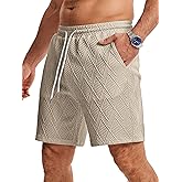 JMIERR Mens Sweat Shorts Casual Stretch Elastic Waist Sweat 7 inch Inseam Lounge Summer Running Shorts with Pockets