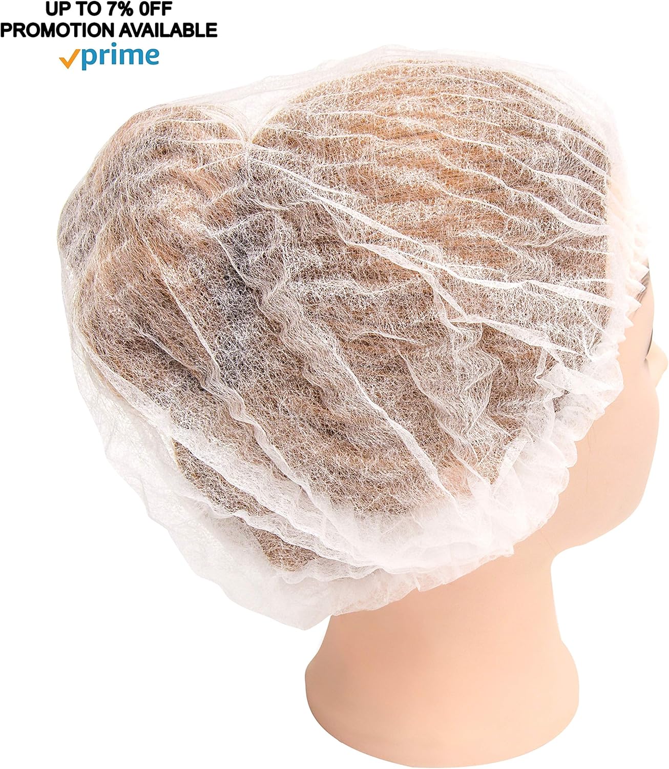100 Pack White Mob Caps 21”. Hair Caps with elastic stretch band. Disposable Polypropylene Hats. Unisex Protective Hair Covers for food service. Breathable, Lightweight. Free size. Wholesale price.: Home Improvement