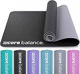 Core Balance TPE Gymnastics & Pilates Mat 183x65x0.6cm Jet Black Carry Strap