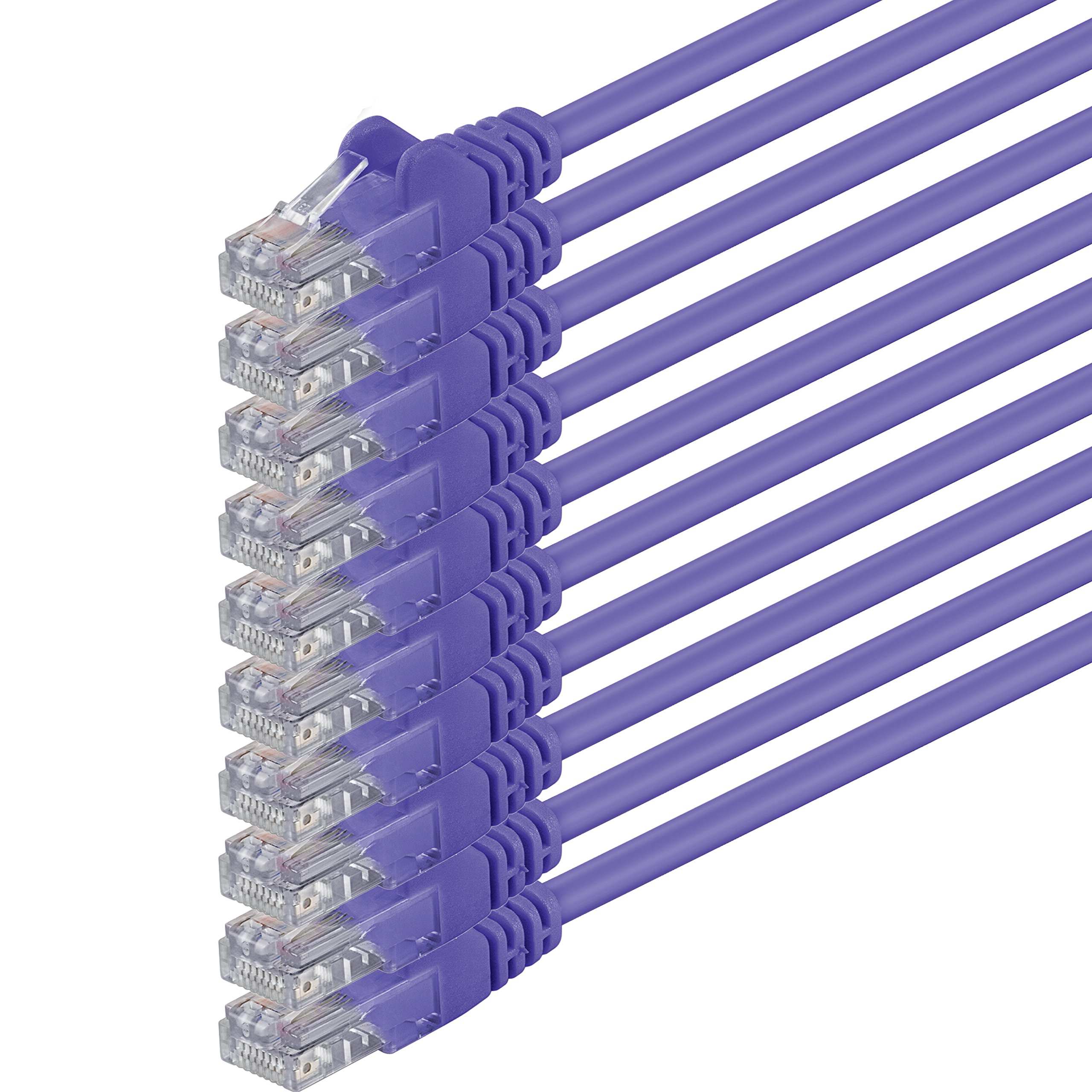 1aTTack.de 0.25m - purple - 10 pieces - (PACK) - CAT.6 CAT6 Ethernet LAN network cable 1000 Mbit/s patch cable