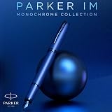 Parker IM Monochrome Fountain Pen Blue Finish Fine Nib Gift Box view 6