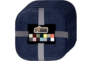 GORILLA GRIP Chair Cushions, Set of 6, 16x16, Memory Foam Pads for Dining Room, Kitchen Table, Office Desk, Rocking Chairs, S