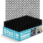 PebbleLock Interlocking Permeable Paver Grid Heavy-Duty, 64 sq ft 12 Pack | PebbleLock Interlocking Permeable Paver Grid - Heavy-Duty Plastic Gravel Stabilizer Panels for Driveways, Outdoor Flooring
