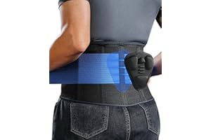 Fitomo Back Brace with 3D Massage Lumbar Pad & 6 Flexible Supports, Ultra-breathable Airmesh Fabric, Back Support for Lower Back Pain Women, Back Brace for Men Lower Back for Lifting at Work