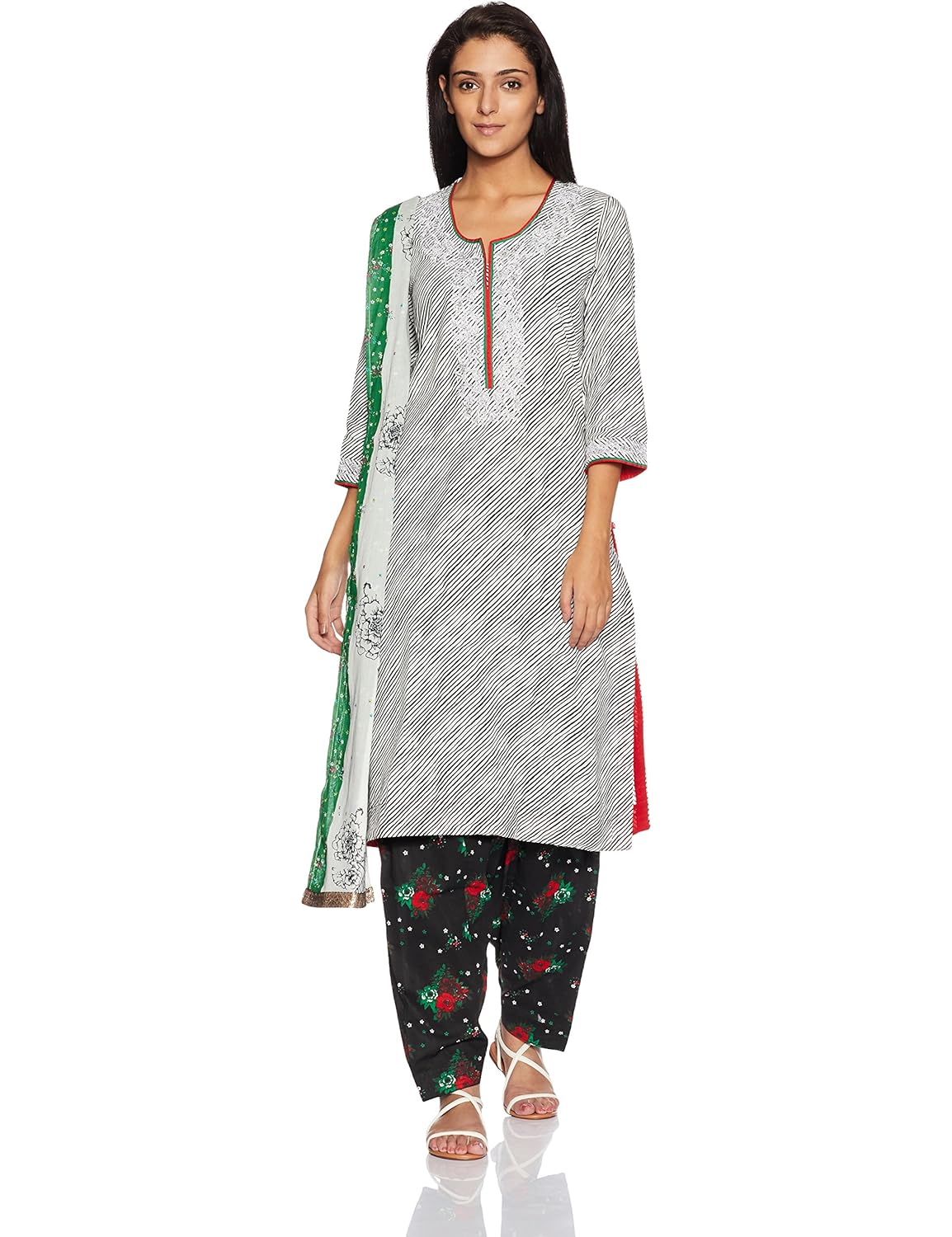 biba women's straight salwar suit