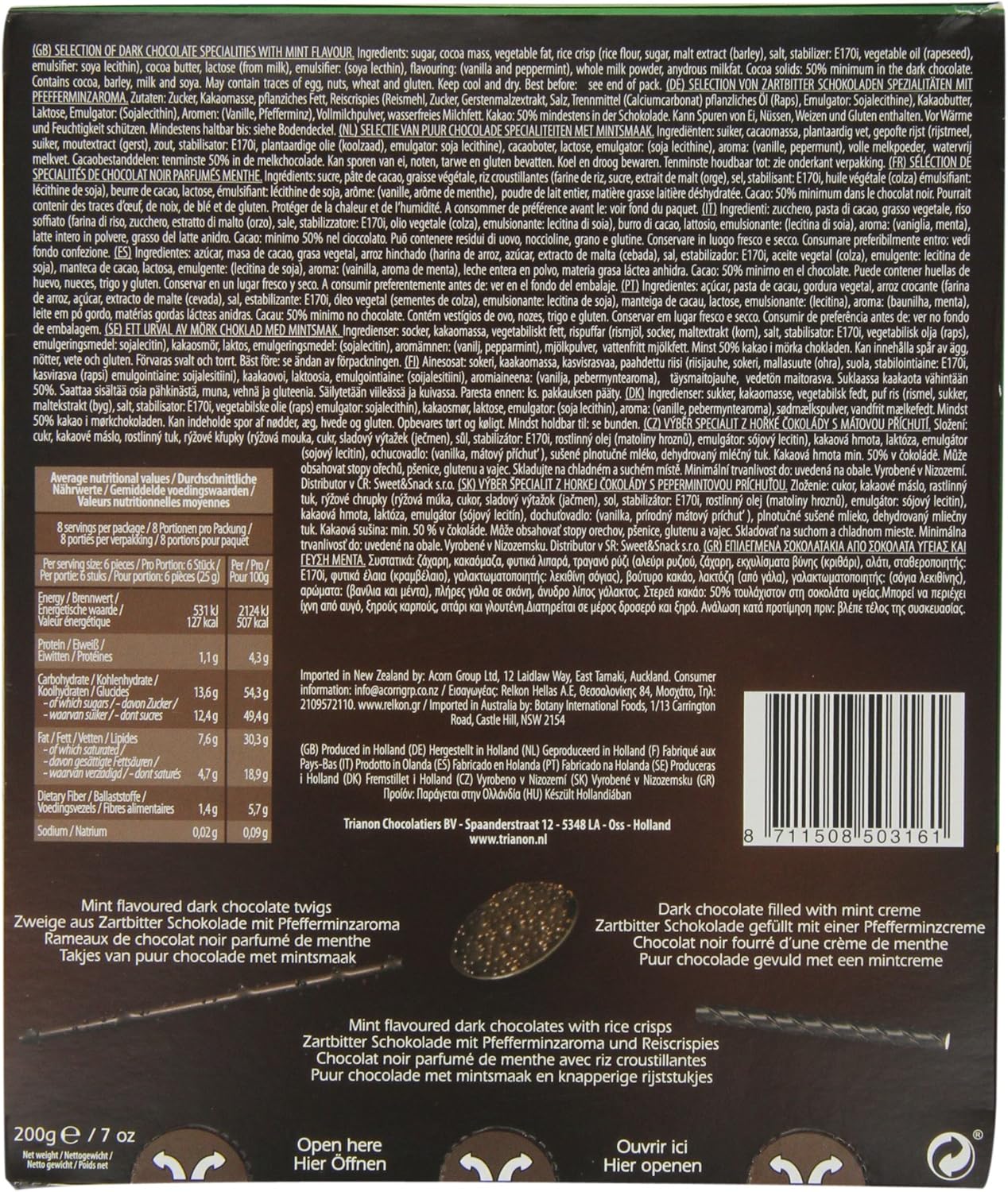 Trianon Dark Mint Chocolate Collection 200 G Pack Of 3 Amazon Co Uk Grocery