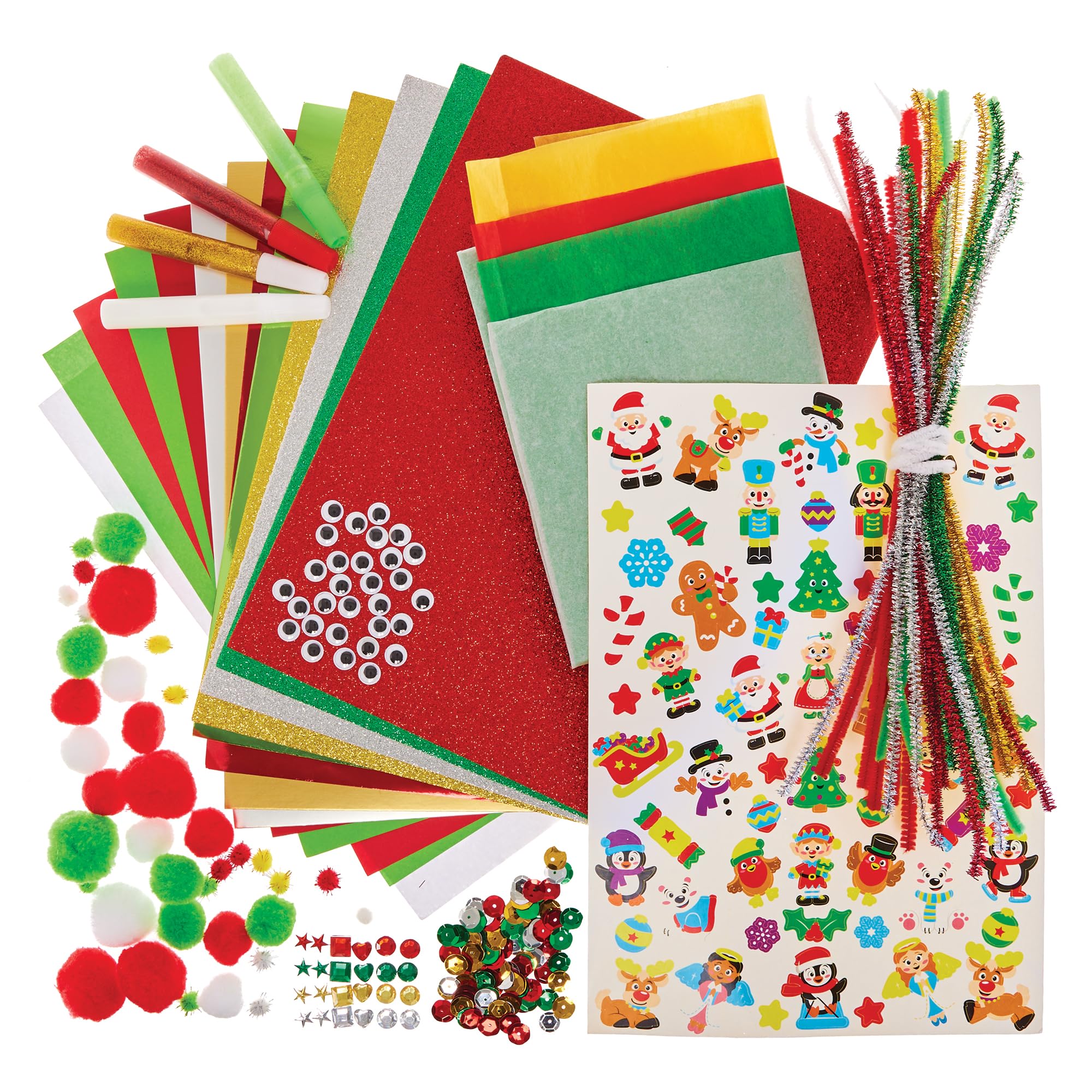 Baker Ross FX811 Christmas Bumper Craft Pack - Christmas Arts and Crafts Supplies for Kids