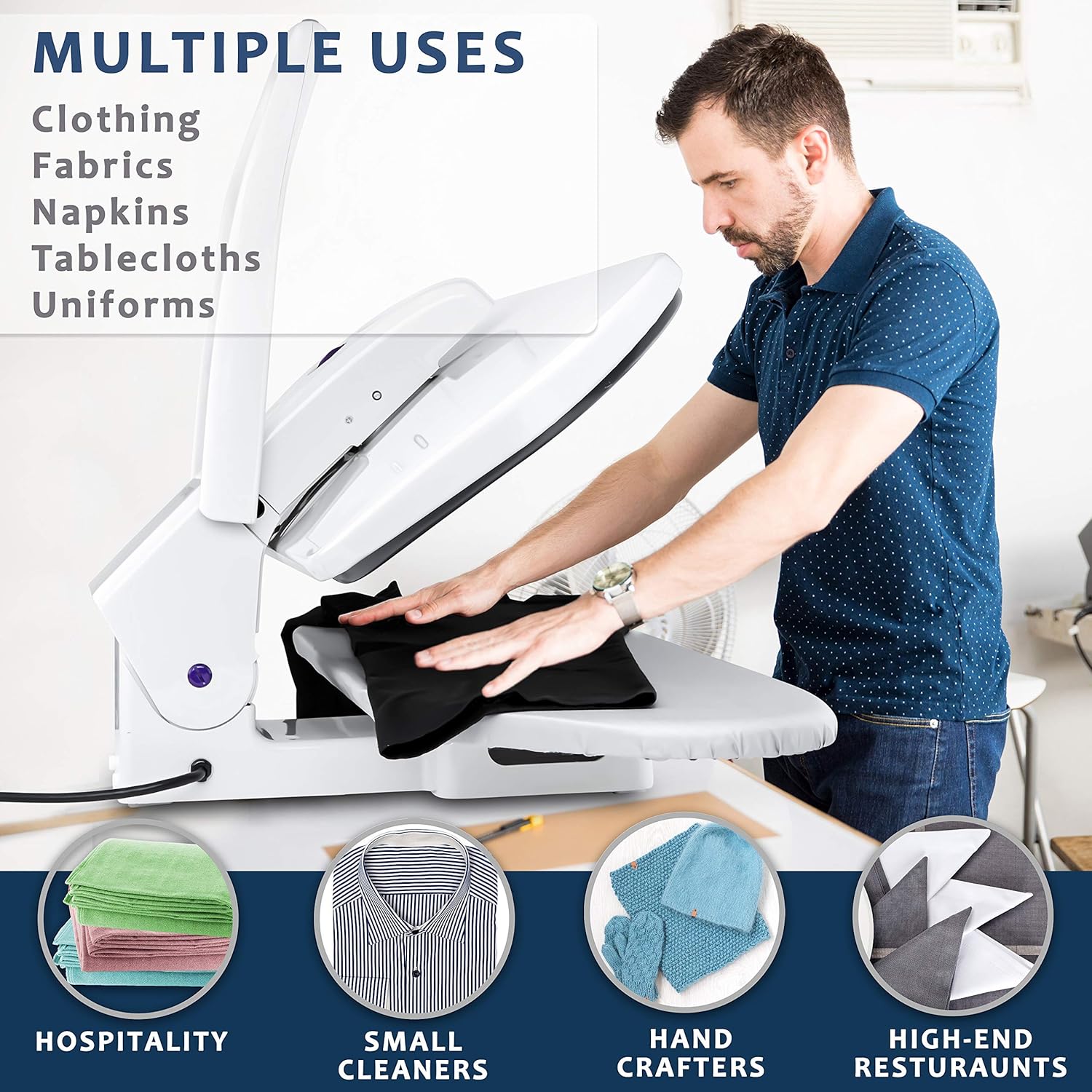 Speedy Press Oversized 35.5" Iron Press – Delivers100 Lbs. of Pressing Pressure with Multiple Steam and Temperature Settings: Home & Kitchen