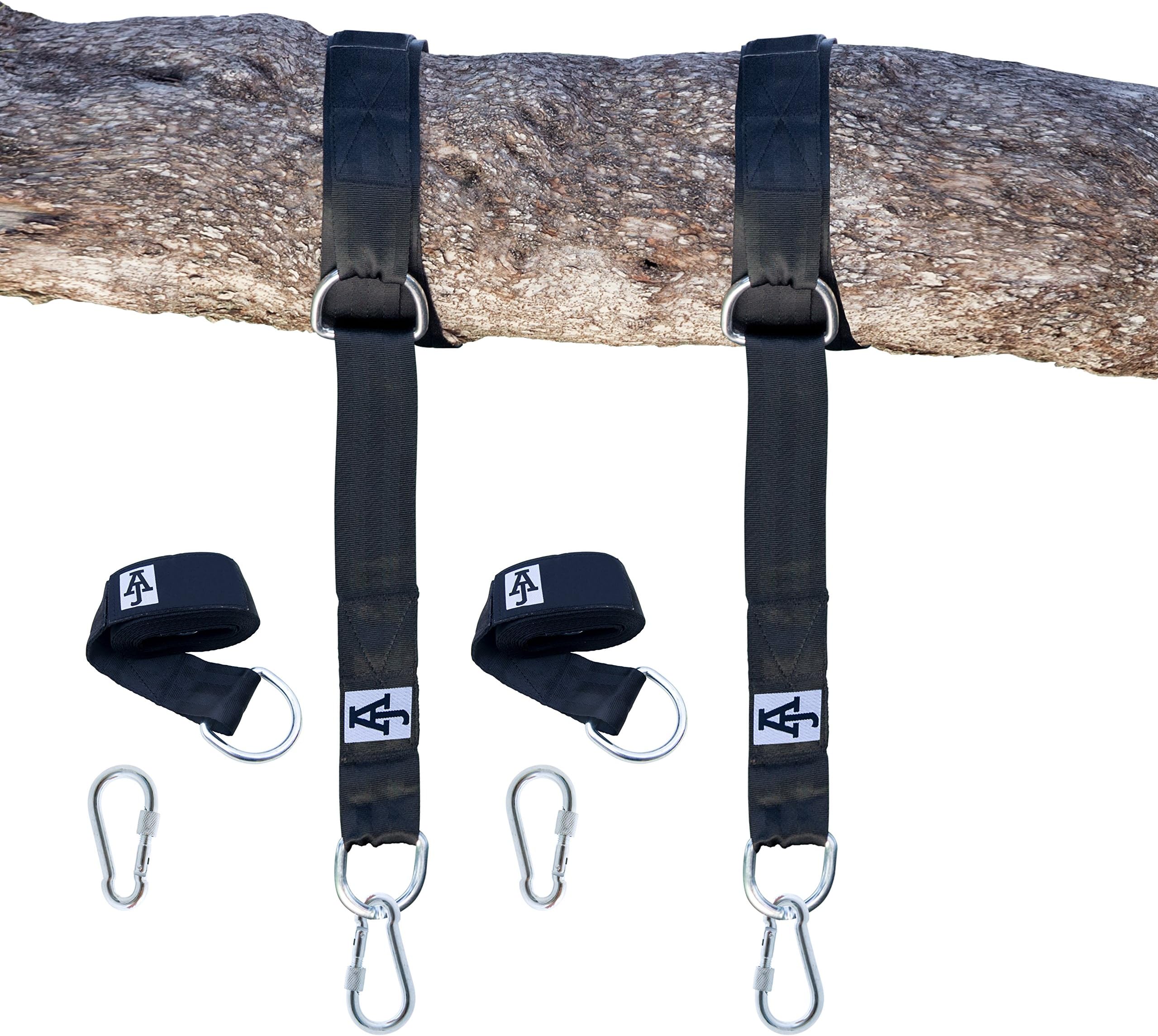 Tree Swing Hanging Kit Holds 2000lbs|10ft Extra Long Straps| Easy & Fast Swing Hanger Installation to Tree| 2 Strap & Carabiner Hooks| Perfect For Swings, Hammocks & Anything Else You Can Imagine|
