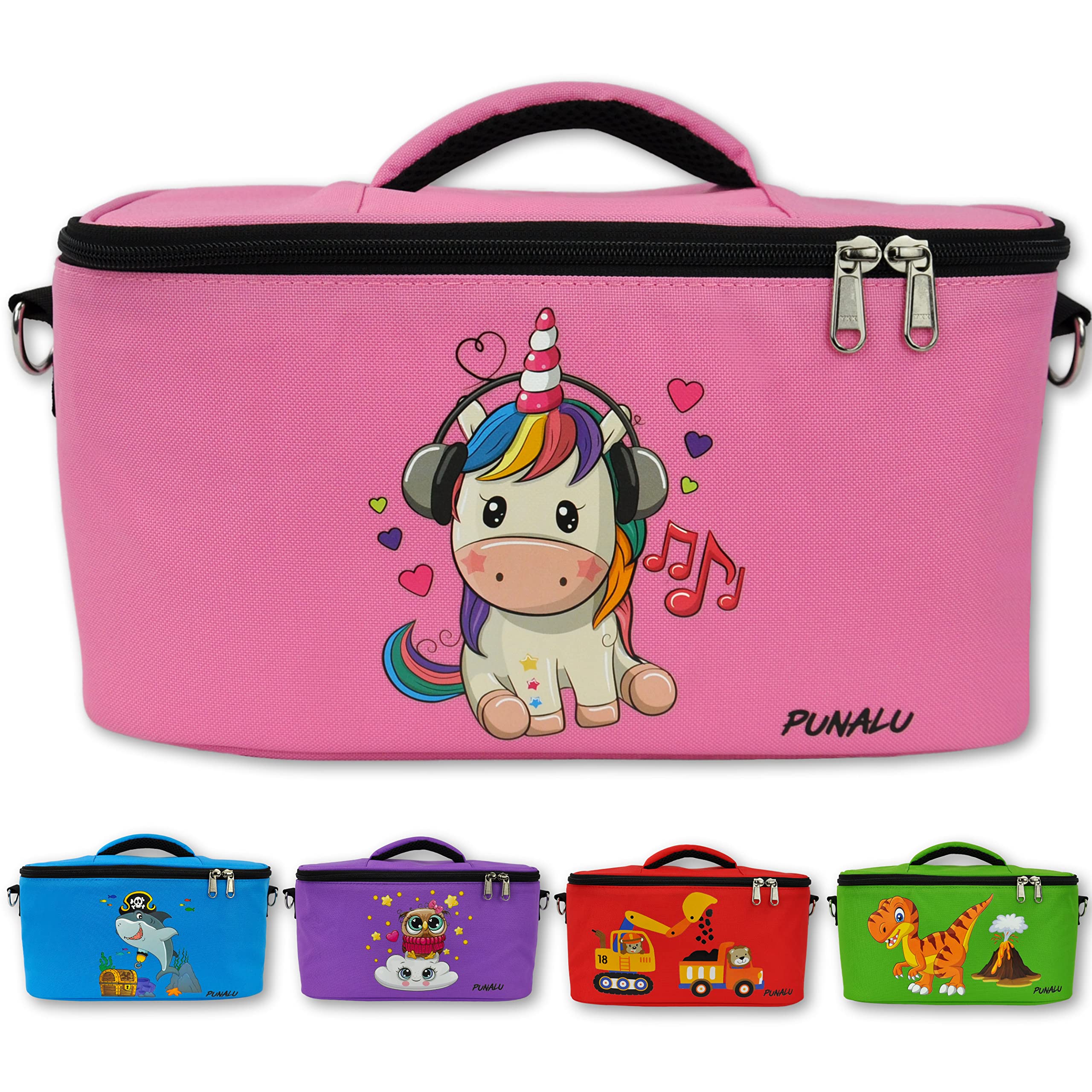 PUNALU Case for Toniebox, Space for 30 Tonies, Charger and Headphones Toniebox Bag (Unicorn Pink)