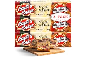 Fruitcake - Made From The Finest Fruits and Nuts - Individually Wrapped For Freshness - 3-1lb Fruit Cake - By Carli's Cakes