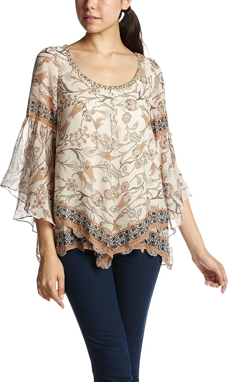 Amazon グレースコンチネンタル Grace Continental オヤ刺繍トップ キナリ 36 Tシャツ カットソー 通販