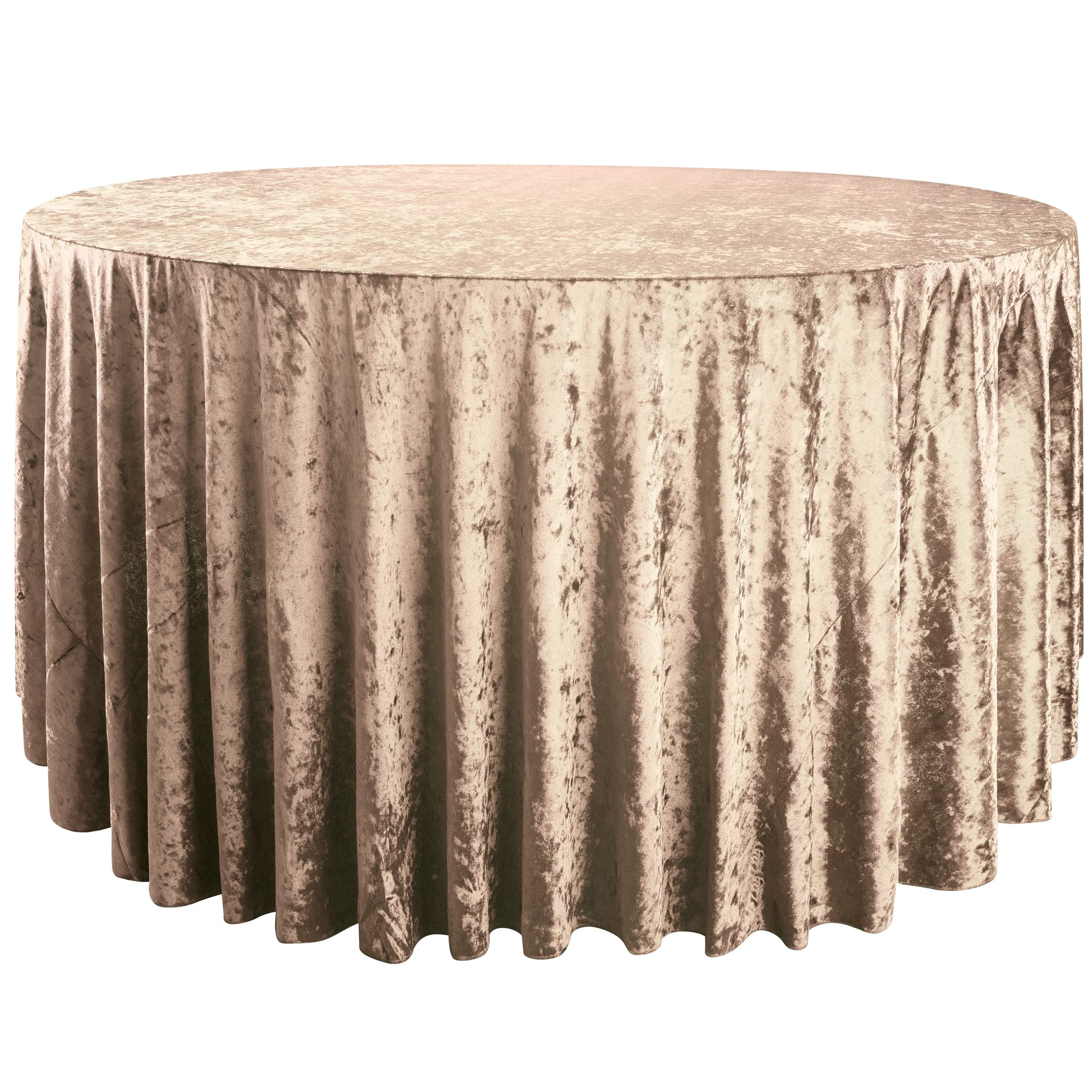 RCZ Decor Velvet Tablecloth Overlay Washable Fabric Wrinkle Resistant 70” Round Tablecloth for Banquets, Weddings, Parties and More Champagne 749