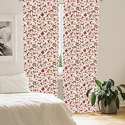 Ambesonne Christmas Window Curtains, Cartoon Design