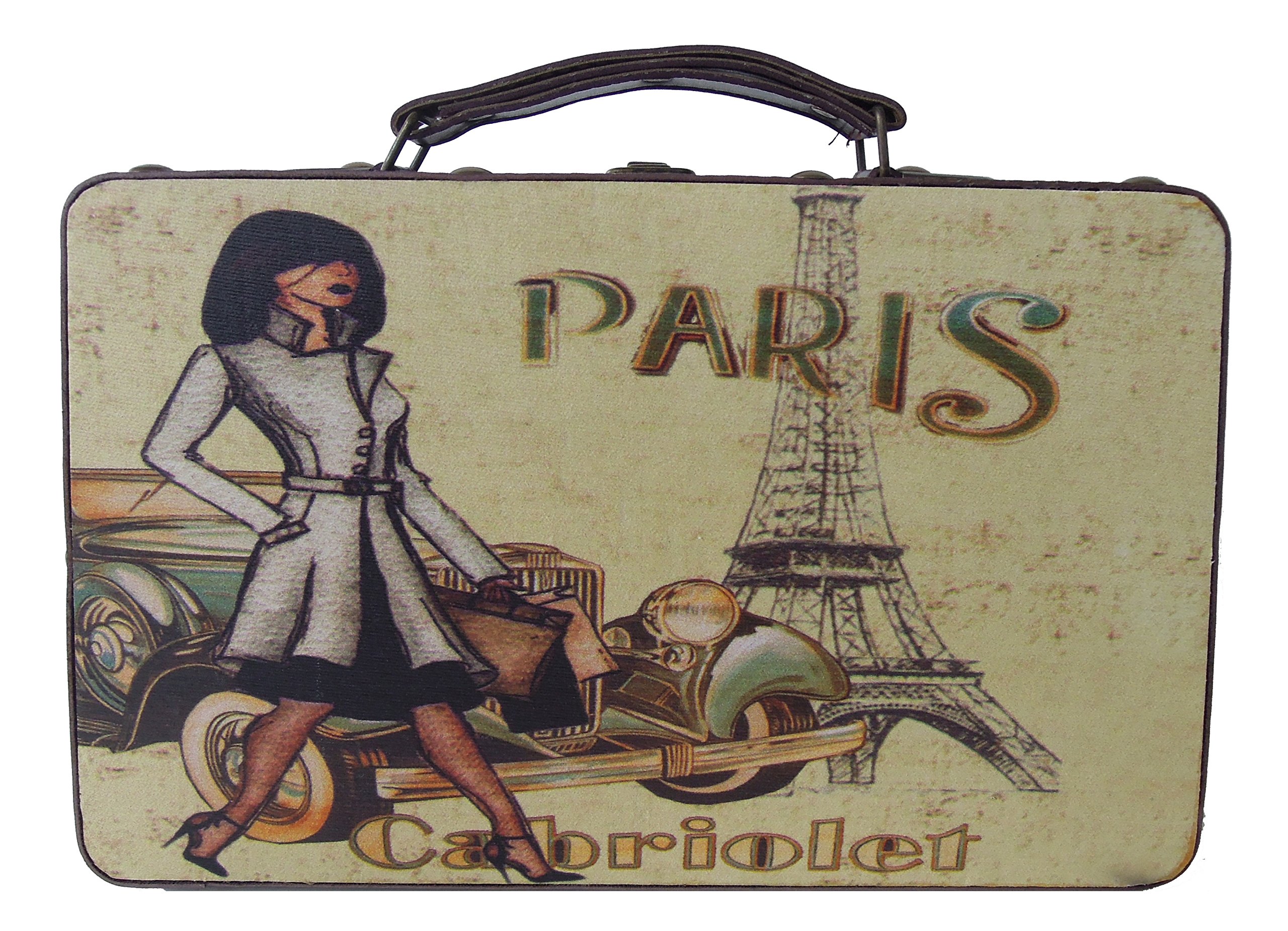 Kleiber 91995 Storage Box Paris Small Storage Case Box, Wood, brown, 30 x 11 x 18 cm