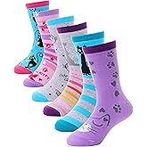 Anlisim Girls Socks Cute Animal Pattern Cartoon Novelty Fashion Soft Cotton Socks 6 Pairs