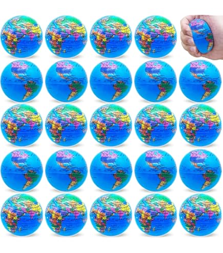 Amazon.com: 30PCS Globe Stress Ball,2.5Inch Earth Bouncy Ball