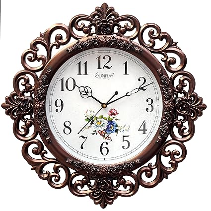 E-DEAL Attractive Look Floral Design Analog Wall Clock-EDWALCLK07