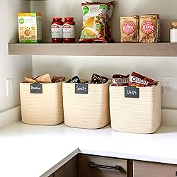 NaturalCozy Storage Cubes 11 Inch Cotton Rope Woven