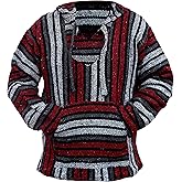 Del Mex Mexican Baja Hoodie Hippie Surf Poncho Sweater Sweatshirt Pullover Jerga