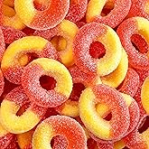 Peach Rings, Peach Gummies, Sweet &amp; Sour Candy - 2 Lb Pack | Beef Gelatin Gummy Candy, Classic Gummy Rings