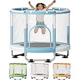 ZCMHAXJ 55" Trampoline for Kids, 440lbs Capacity Indoor & Outdoor Toddler Trampoline, Gifts for Boys & Girls