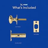 XFORT Polished Brass Rack Bolt Security Kit Oval Turn Knob 55mm Bolt Extra Lock view 4